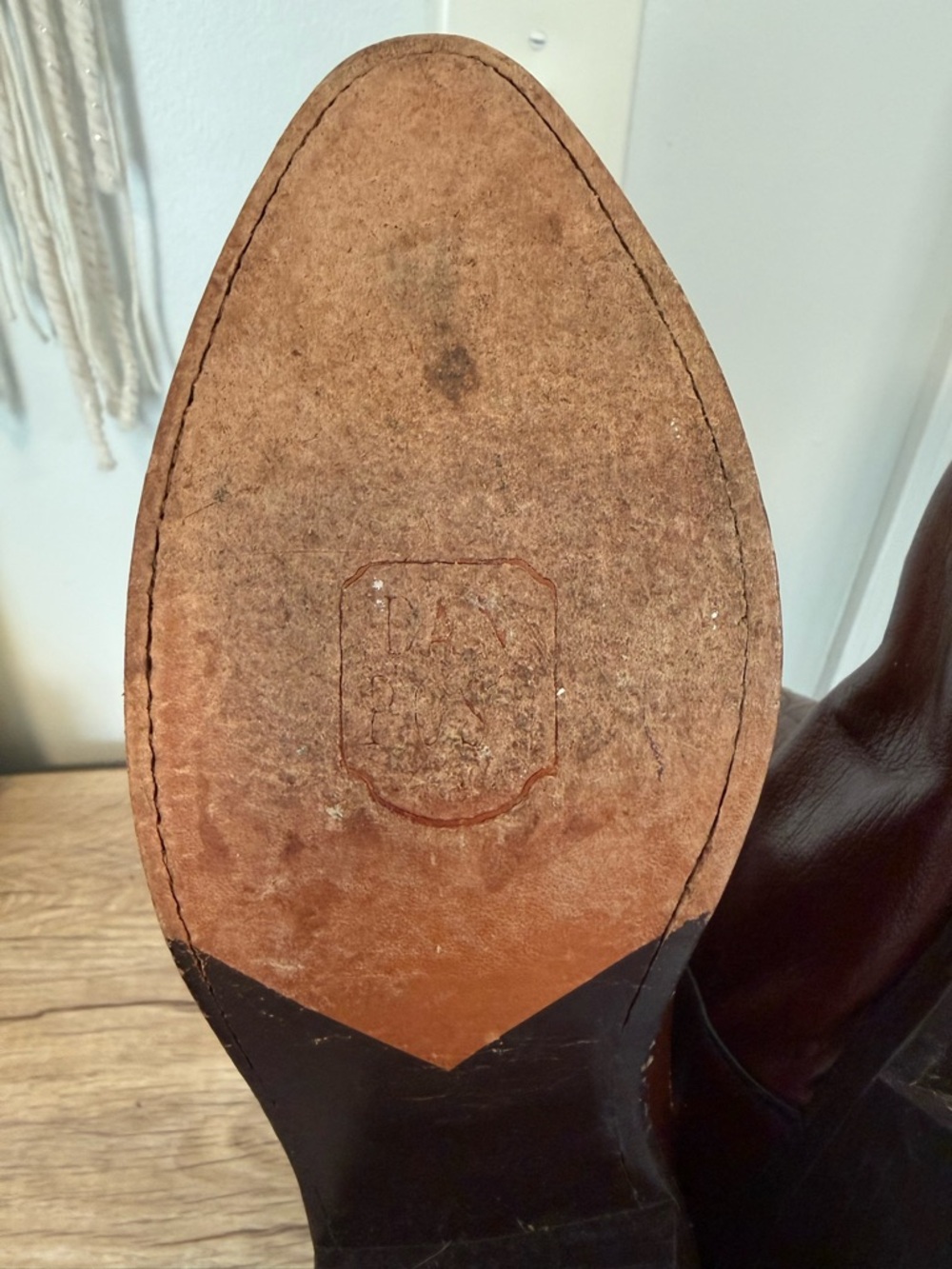 Dan Post Tan Men’s Leather Western Boots with Embossed Stitching Size 9 - Picture 12 of 13
